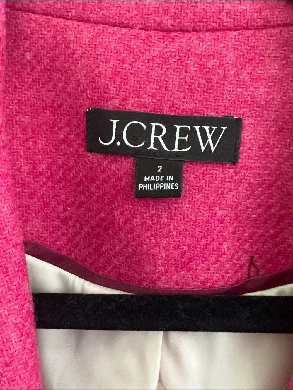 J.Crew Women's Shrunken Pink Wool Blazer size. 2. English Wool Collection